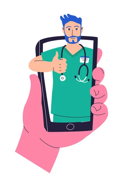 Line Schůzka Lékařem Aplikace Zdravotní Pojištění Zdravotní Péče Online Služby — Stockový vektor