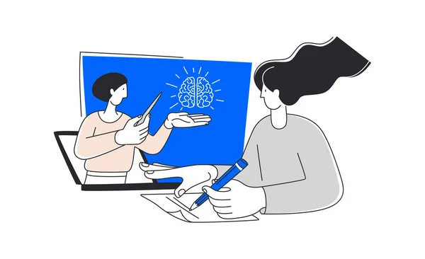 Віртуальний Клас Онлайн Шкільна Освітня Програма Керівництво Відео Урок Самонавчання — стоковий вектор