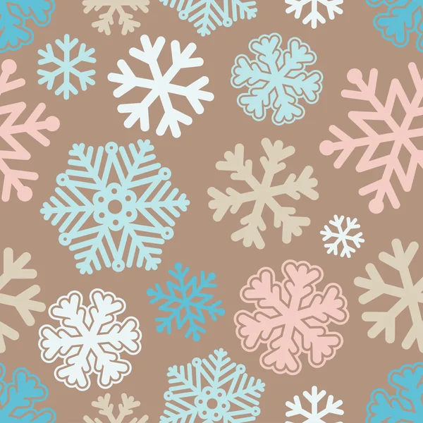 Navidad festiva y Año Nuevo patrón de copos de nieve sin costuras — Archivo Imágenes Vectoriales