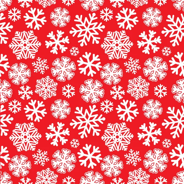 Festlig jul och nyår sömlös snoflakes mönster — Stock vektor