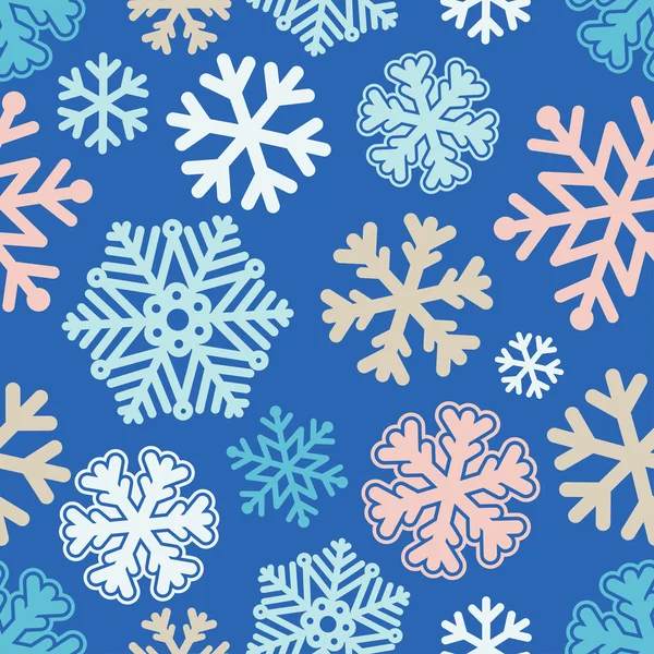 축제 크리스마스와 새 해 원활한 snoflakes 패턴 — 스톡 벡터