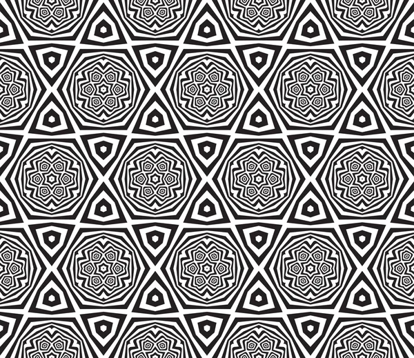 Abstraktes Schwarz-Weiß strukturiertes geometrisches nahtloses Muster. — Stockvektor
