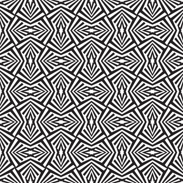 Abstraktes Schwarz-Weiß strukturiertes geometrisches nahtloses Muster. — Stockvektor
