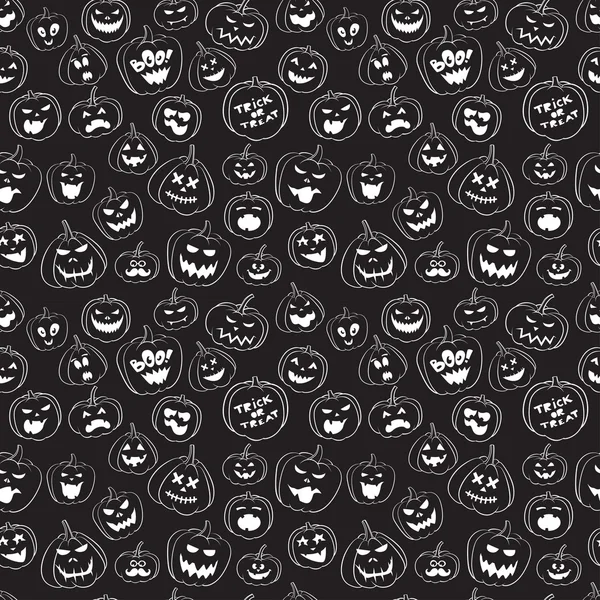 Seamless pattern Of Vintage Happy Halloween pumpkins. Halloween — 图库矢量图片