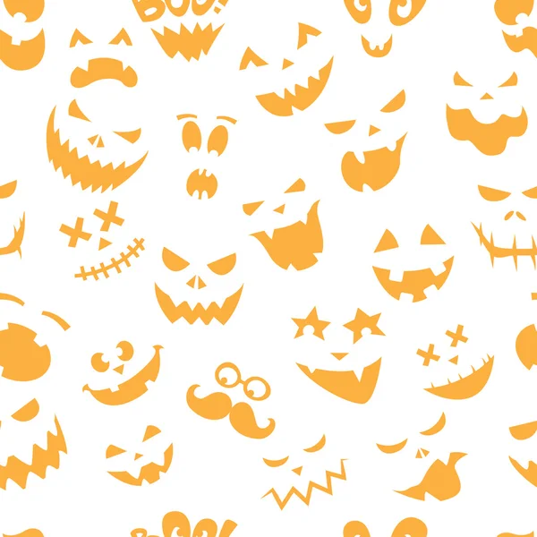 Modèle sans couture de Vintage Happy Halloween émoticônes plats. Hal ! — Image vectorielle