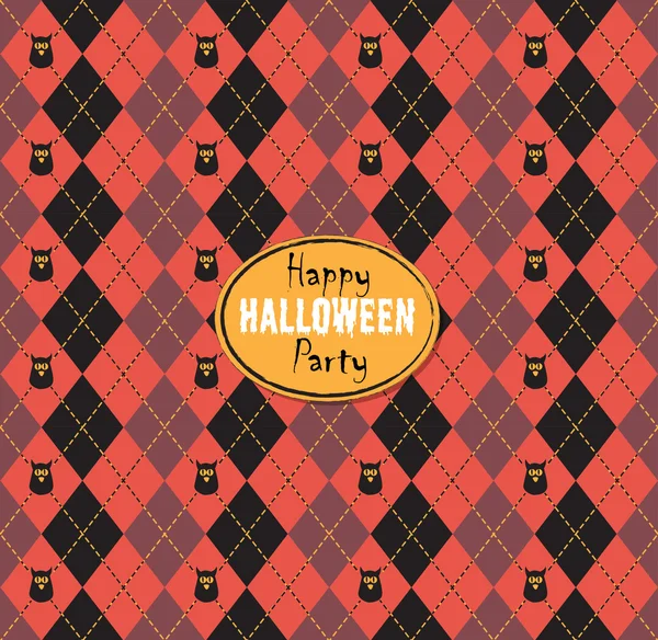 Seamless pattern Of Vintage Happy Halloween Tartan Texture with — Stockový vektor