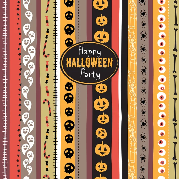 Seamless pattern Vintage Happy Halloween. Flat style. Halloween — Stockový vektor