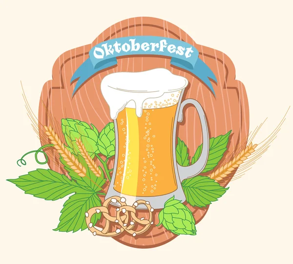 Vintage poster of wenskaart voor Oktoberfest bierfestival ce — Stockvector