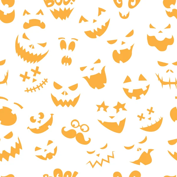 Seamless pattern Of Vintage Happy Halloween flat  emotocons. Hal — Stock Vector