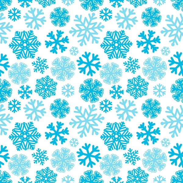 Festive Christmas and New Year seamless snowflakes pattern. Blue — Stockový vektor