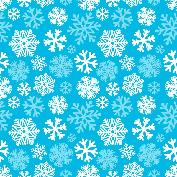 Festive Christmas and New Year seamless snowflakes pattern. Blue — Stock vektor