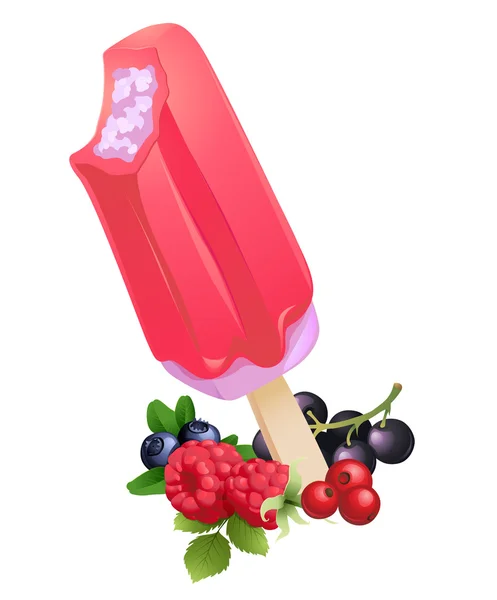 Berry popsicle Ice-cream. Summer flavor — Stock vektor