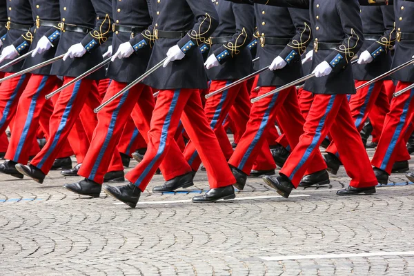 Close-uo de desfile militar durante o cerimonial — Fotografia de Stock