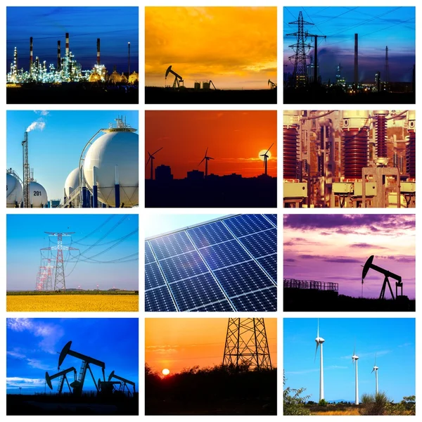 Collage de conceptos de poder y energía — Foto de Stock