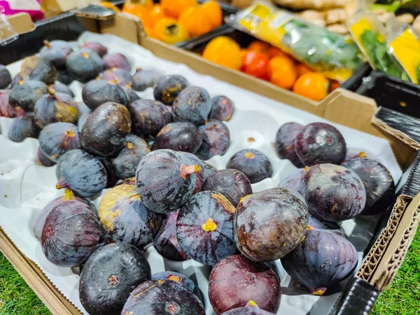 Selected Focus Fresh Figs Street Fruit Market Place — Stock Photo, Image
