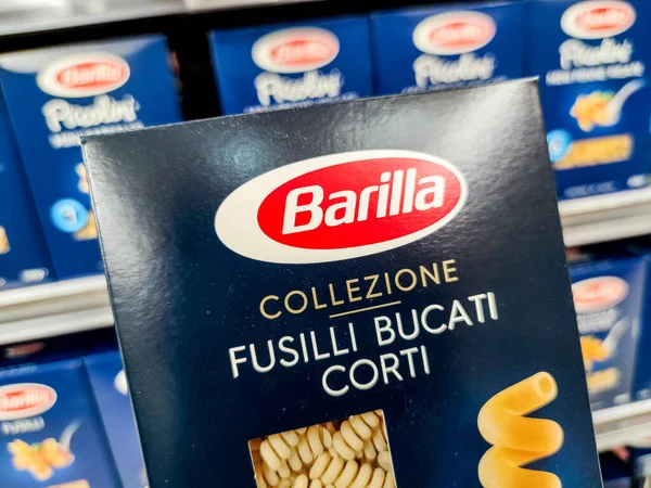 Puilboreau Francia Octubre 2020 Colección Seleccionada Pasta Fusilli Expositor Marca — Foto de Stock