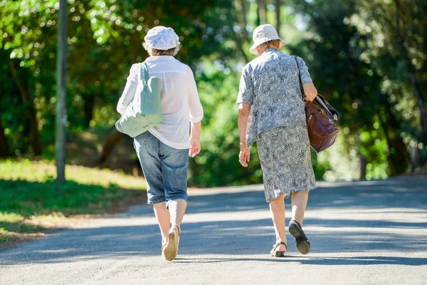 Mogna kvinnor promenader tillsammans — Stockfoto