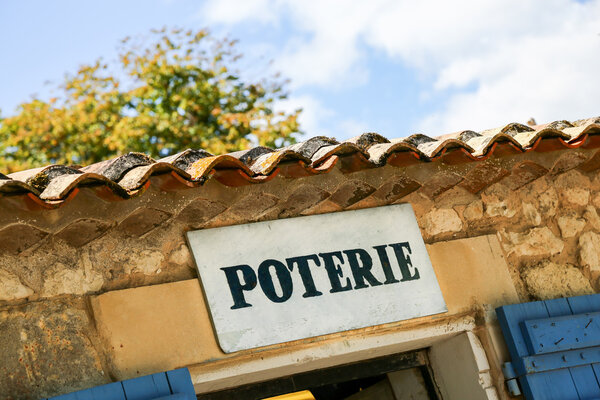 Ceramic art at pottery shop