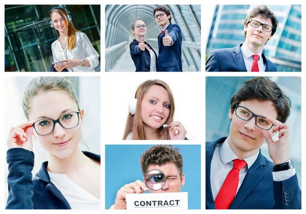 Collage of attractive business people — Stock Photo, Image