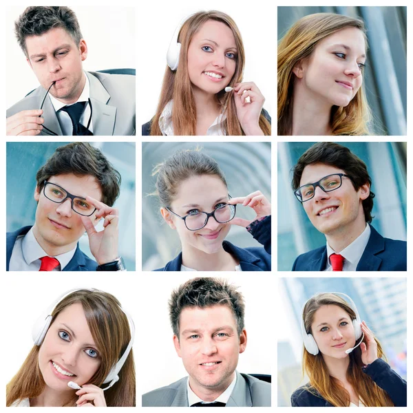 Collage de gente atractiva de negocios — Foto de Stock