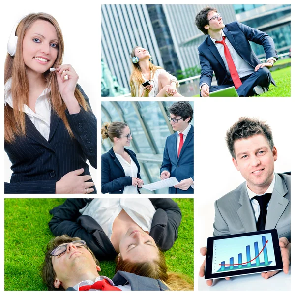 Collage of attractive business people — Stock Photo, Image