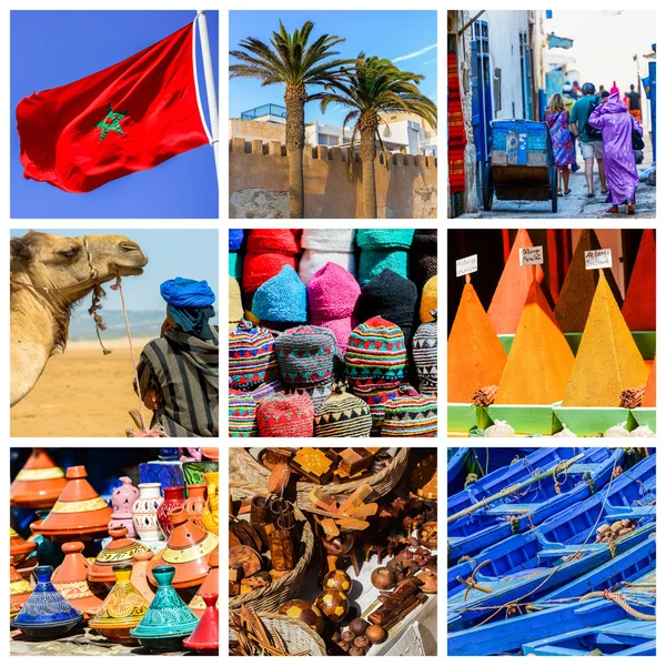 Composizione di oggetti o luoghi tipici del Marocco — Foto Stock