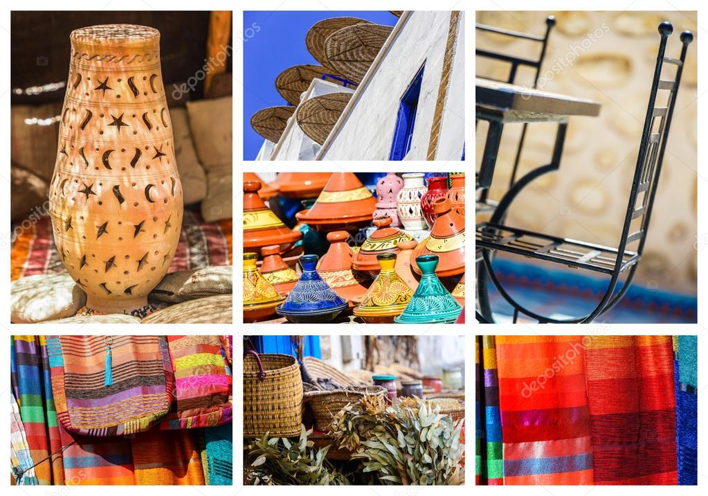 Composition of objects or typical places of Morocco