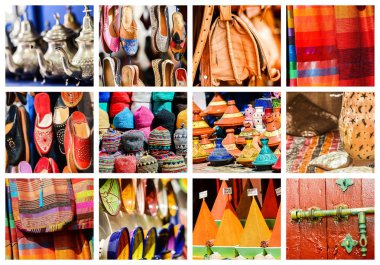 Composition of objects or typical places of Morocco clipart
