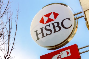 Fransa - 12 Şubat: Hsbc Bank üzerinde 12 Şubat 2015 yılında Paris, Fransa