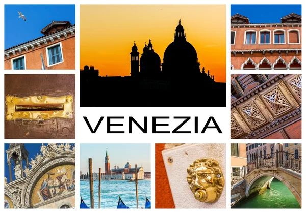 Collage colorato di venezia — Foto Stock