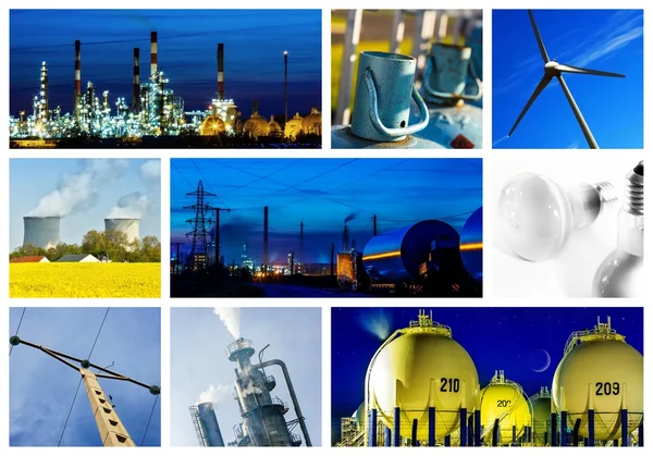 Collage van macht en energie concepten — Stockfoto