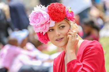 CHANTILLY - JUNE 15 : Lifestyle at Prix de Diane in racecourse, near Paris on June 15, 2014, France. clipart