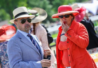 CHANTILLY - JUNE 15 : Lifestyle at Prix de Diane in racecourse, near Paris on June 15, 2014, France. clipart