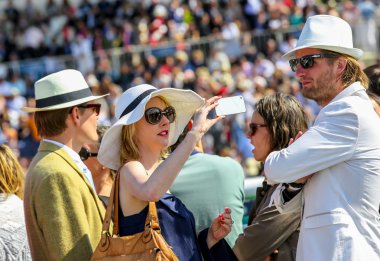 CHANTILLY - JUNE 15 : Lifestyle at Prix de Diane in racecourse, near Paris on June 15, 2014, France. clipart