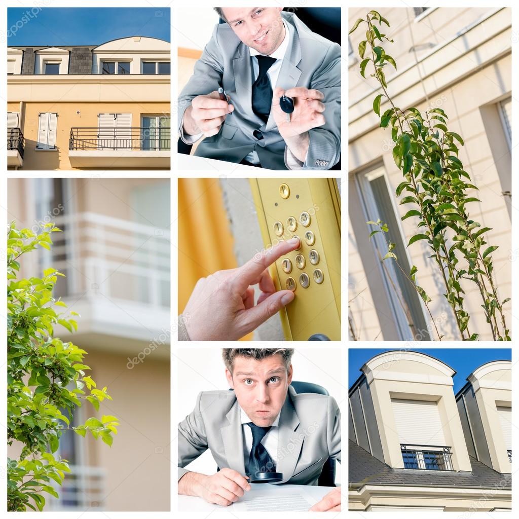 collage illustrating the real estate market