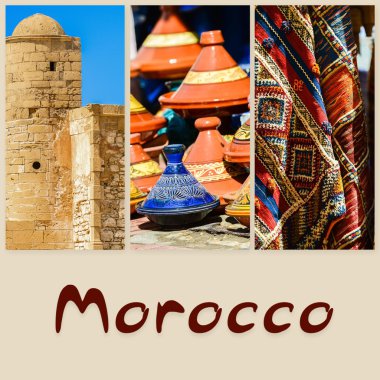 Nesneleri veya tipik Fas yerlerin bileşimi