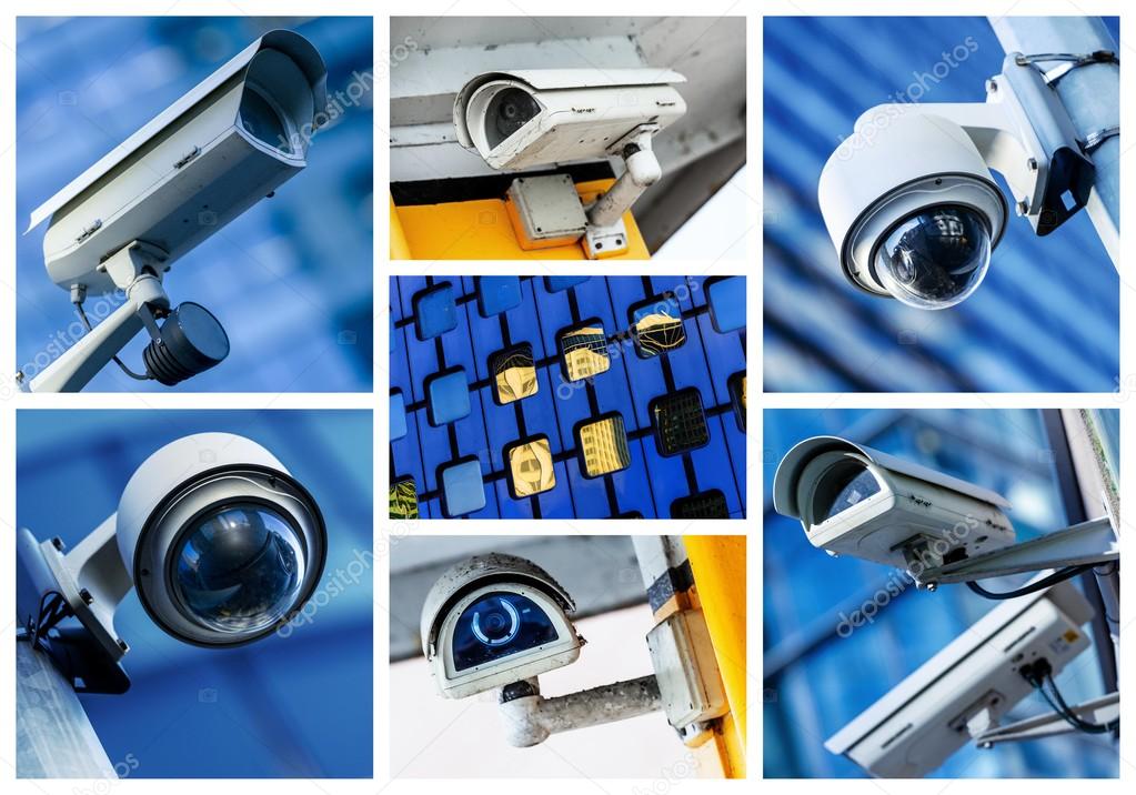 collage of security camera and urban video