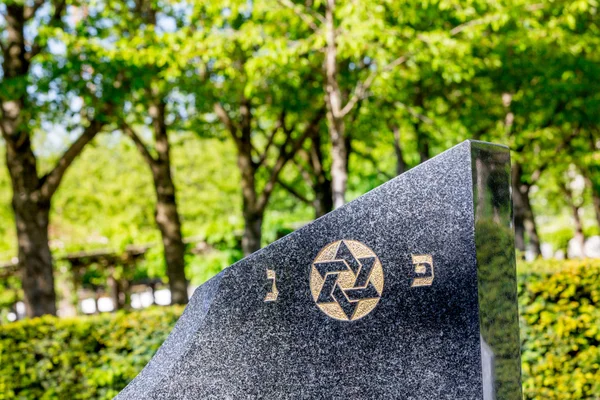 Zsidó temető: Star of David-on sírkő — Stock Fotó