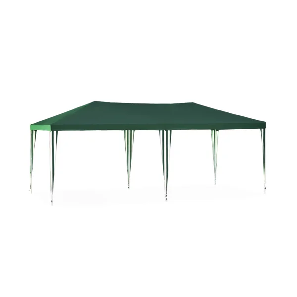 Open green awning on white background — Stock Photo, Image