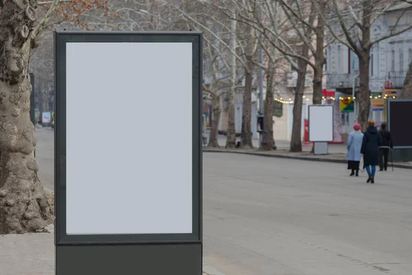 Reklam Stadsljus Med Tydlig Annons Plats — Stockfoto