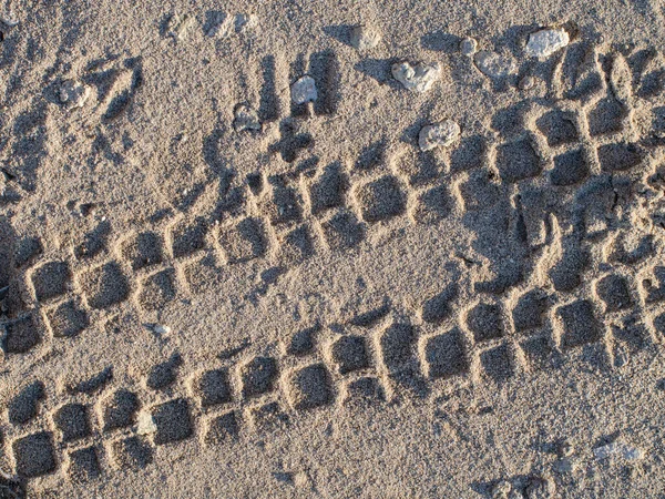 Spur Von Der Lauffläche Sand — Stockfoto