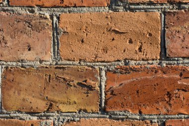 Kırmızı tuğla duvar. Tasarım için doku.