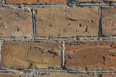 Tasarım için sert doku. Kırmızı tuğla duvar.