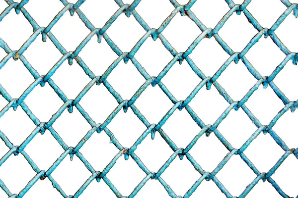 Isolate Old Metal Mesh White Background Blank Design Layout — Stock Photo, Image