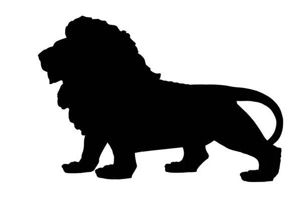 Silhouette Noire Lion Illustration Vectorielle — Photo