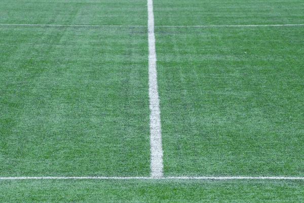 Eenvoudige Achtergrond Van Een Voetbalveld Witte Lijnen Een Groen Voetbalveld Stockafbeelding