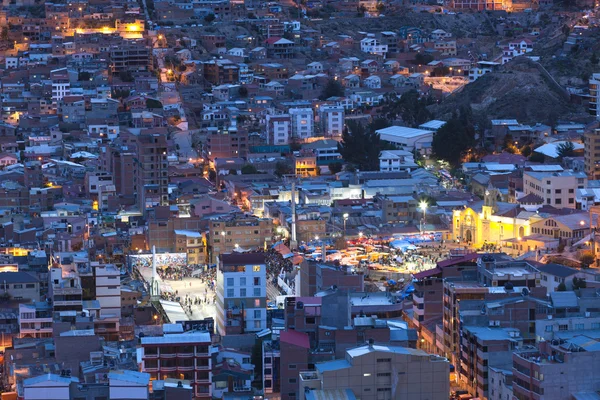 Nachtansicht von Oruro, Bolivien — Stockfoto