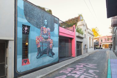 Buenos Aires, Arjantin - 3 Mayıs: Renkli sokak sanatı, Palermo 