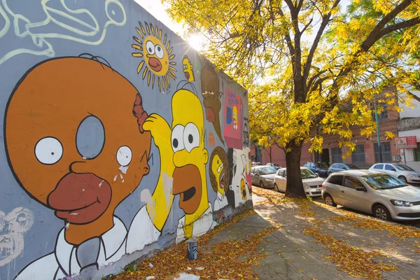 BUENOS AIRES, ARGENTINA - MAIO 3: Arte de rua colorida em Palermo — Fotografia de Stock