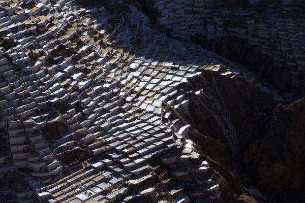 Görünüm tuz göletler, Maraş, cuzco, peru — Stok fotoğraf